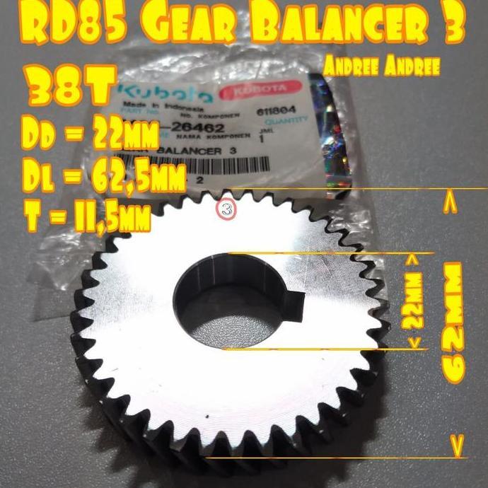 Termantab] RD75 RD85 Gear Balancer 3 Gigi Bandulan Kubota RD-85 RD 75 85 Original