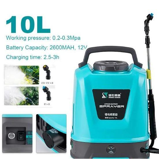 Tangki Semprot Air Elektrik Botol Sprayer 10 Liter Portable Rechargeable