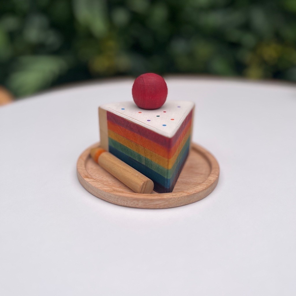 Little MonQ Rainbow Cake Wooden Slice [ New • sealed ]