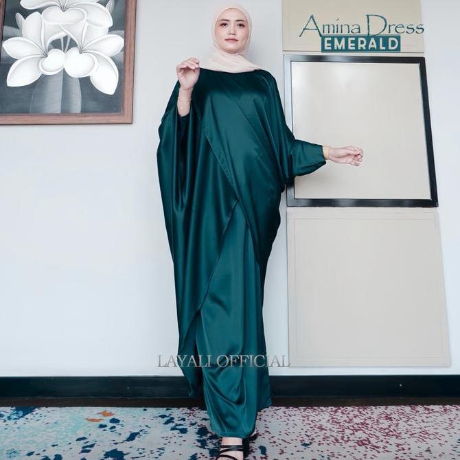 Layali - Amina Dress Silky Kaftan Kondangan by Layali