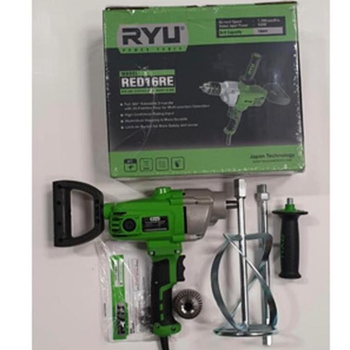 Miliki Ryu Red16Re Electric Mixer Mesin Pengaduk Cat 16 Mm Bor 16Mm