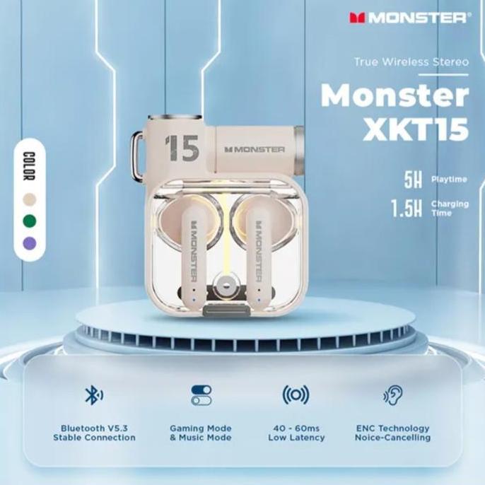 TWS, Monster Airmars XKT15 dengan spec super bass.