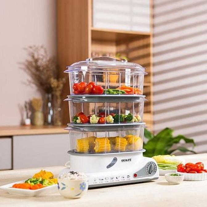 IDEALIFE Food Steamer Pengkukus Makanan Kukusan IL114b (3 Layer)