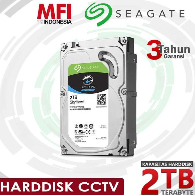 NEW SEAGATE SKYHAWK 2TB MFI HDD CCTV HARDDISK HARDISK 2 TERRA SURVEILLANCE