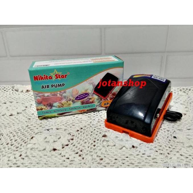 NIKITA STAR AP 505 Mesin Aerator Pompa Udara 2 Lubang aquarium AP505