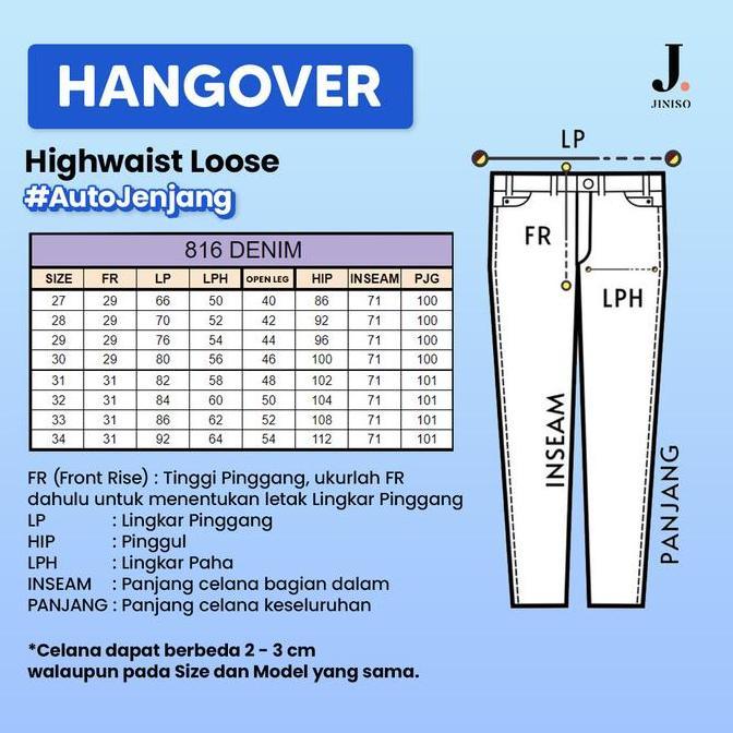 JINISO HANGOVER - 816 Highwaist Loose Jeans Pria