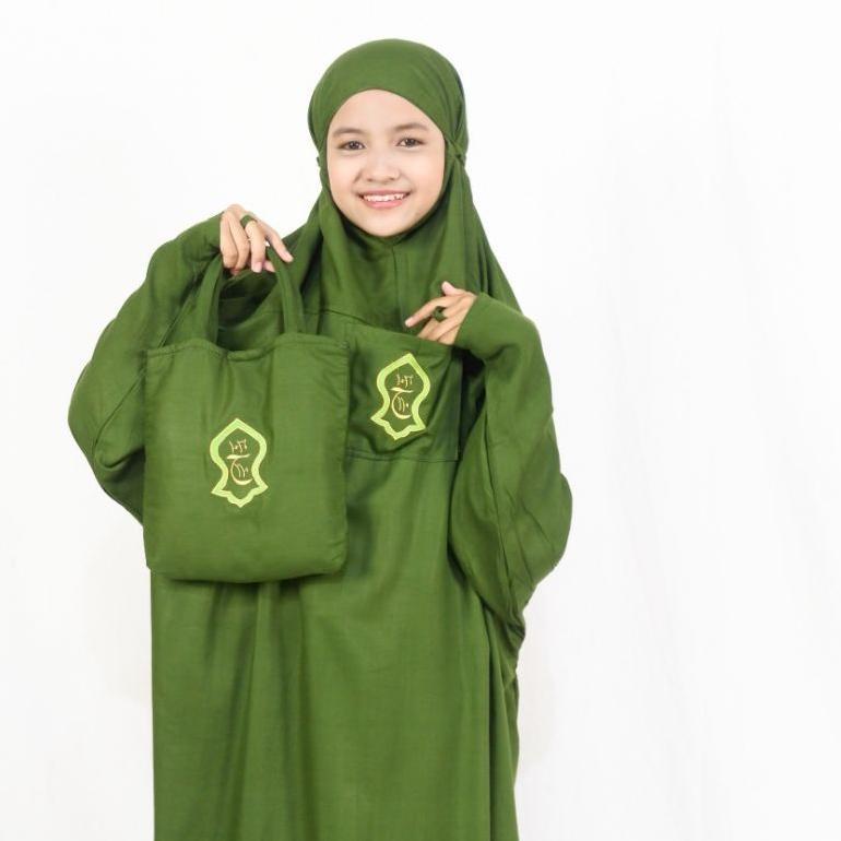 SUPER DEAL Mukena anak terusan remaja hadramaut terusan terompah polosan banyak warna mukenah Ukuran