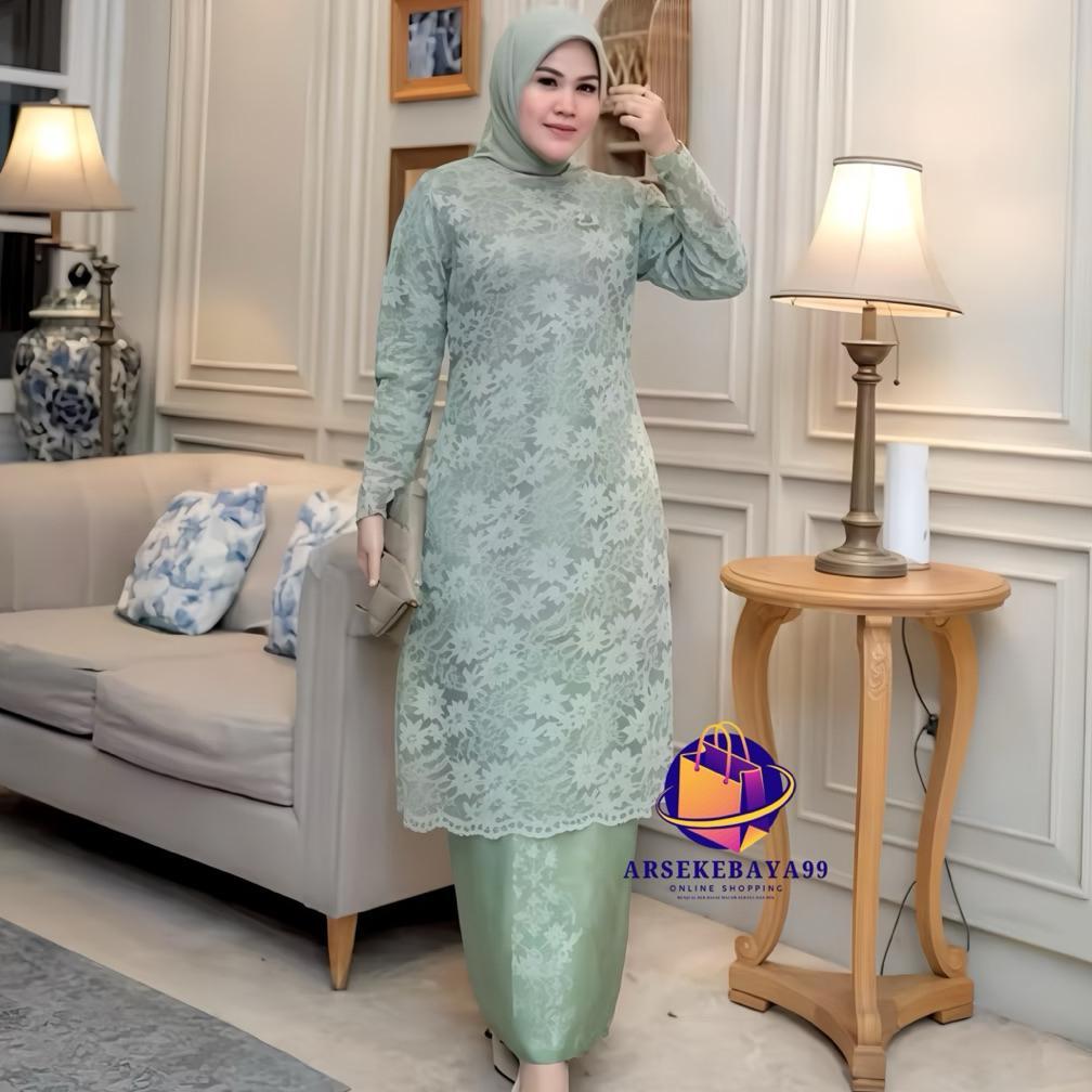 Hot Sale Setelan Kebaya Brokat/Kebaya Set Rok Songket/Kebaya Tunik Brokat/Kebaya Kurung/Baju Kurung/