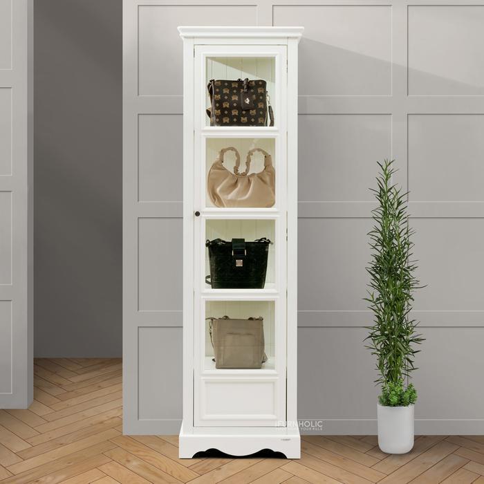 IFURNHOLIC Madelyn Bag Cabinet | Lemari Pajangan Kaca Penyimpanan Tas | Rak Display Kaca | Lemari Ka