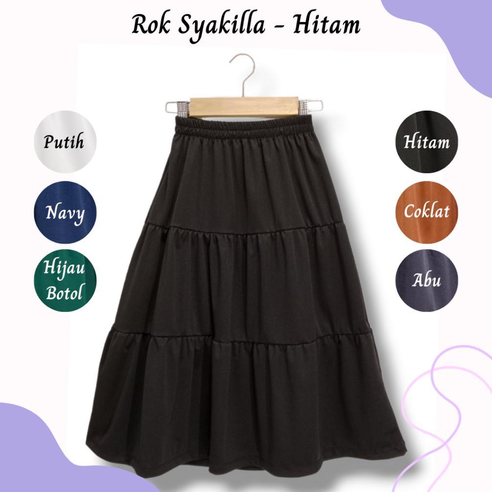 FAVORIT Rok Syakilla - Rok Bawahan 3 Susun Syari Hijab Putih Polos Sepan Span Lebar Anak Remaja Pere