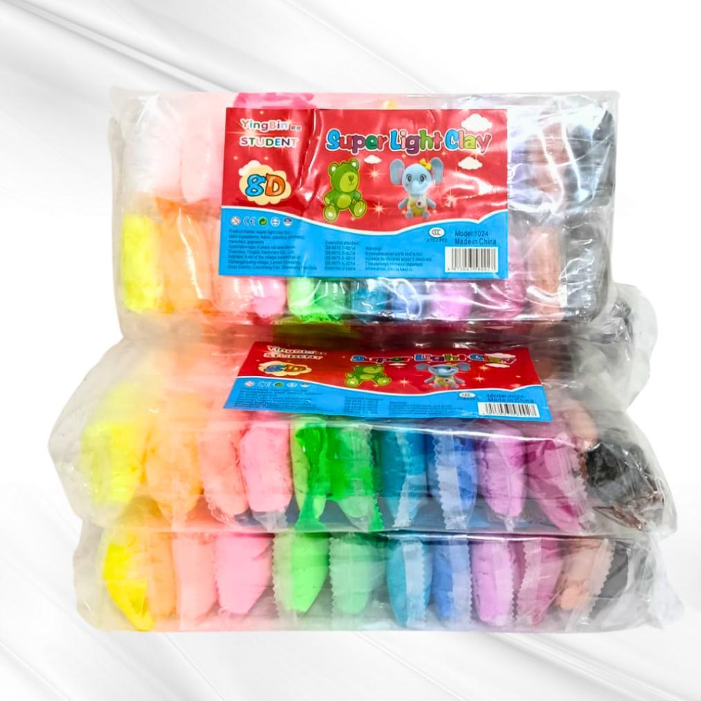 Grosir Clay 24 Warna Mainan Anak Edukasi Super Ligth Clay