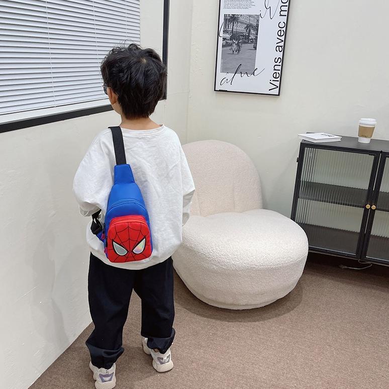 Tahan Lama Tas Selempang Anak Laki-Laki / Tas Import Anak / Slingbag Anak / Slingbag Spiderman / Tas