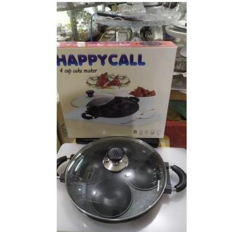 HARGA DISC - Cetakan Kue Serabi Happy Call / HC 4 Lubang Cekung Aluminium Teflon