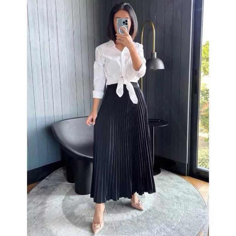 EXCLUSIVE Rok Plisket Premium Jumbo / Rok plisket rempel panjang/rok plisket premium polos panjang/ 