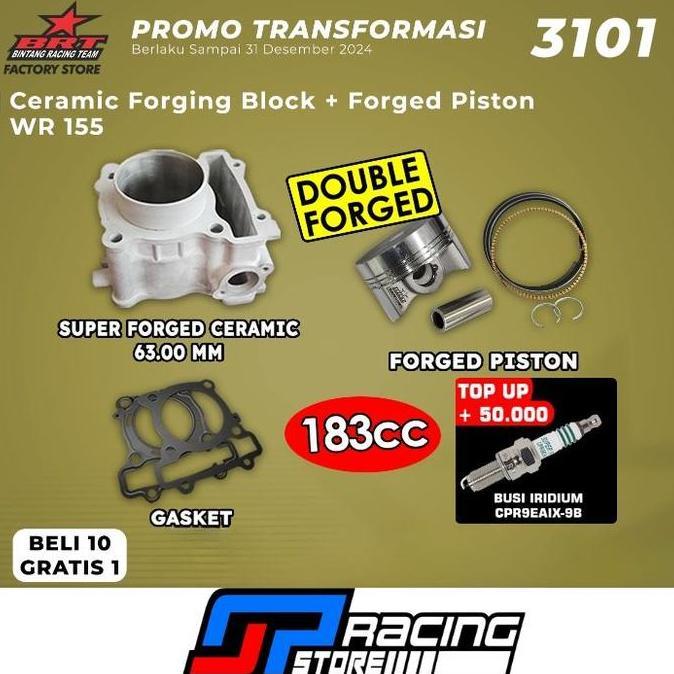 Murah Block + Piston Brt Yamaha Wr 155 - Paket Bore Up 185Cc