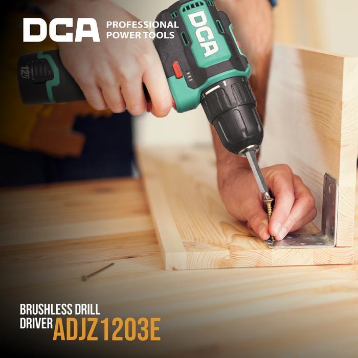 DCA Cordless Drill Driver / Bor Obeng Baterai 12Volt 10mm ADJZ1203E (FULL SET)