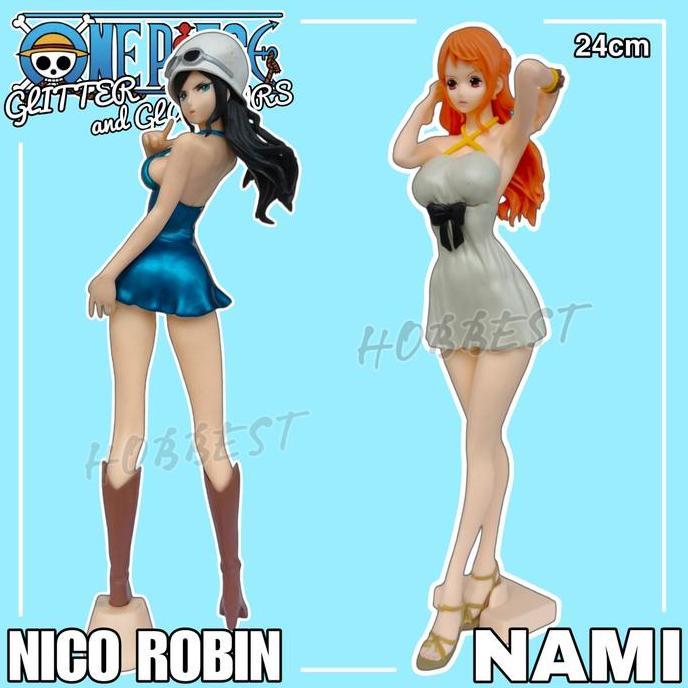 Action Figure ONE PIECE GLITTER & GLAMOURS NAMI & NICO ROBIN Miniatur
