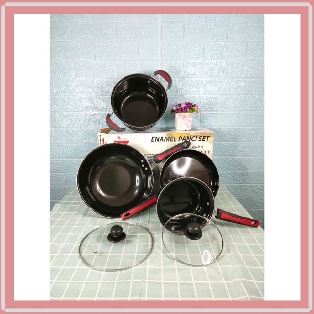 YOHOYO - Panci enamel set Happy Fun HF 218