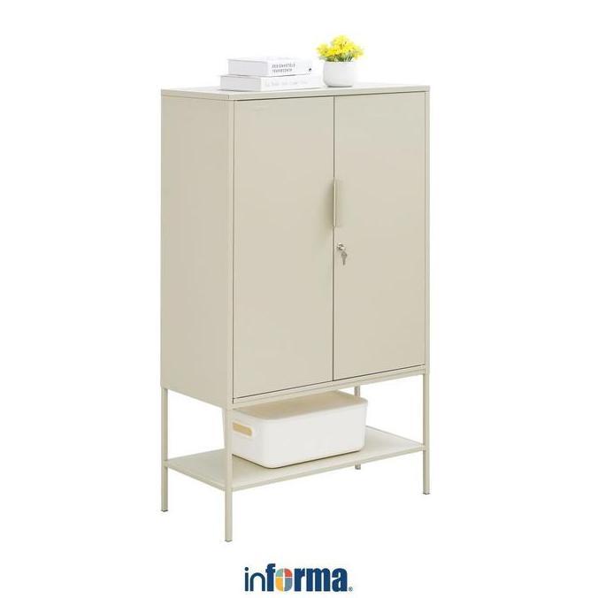 Informa Lynd Kabinet Kantor Metal 2 Pintu - Krem Beige Berkas Kantor Tempat Penyimpanan Rak Dokumen 