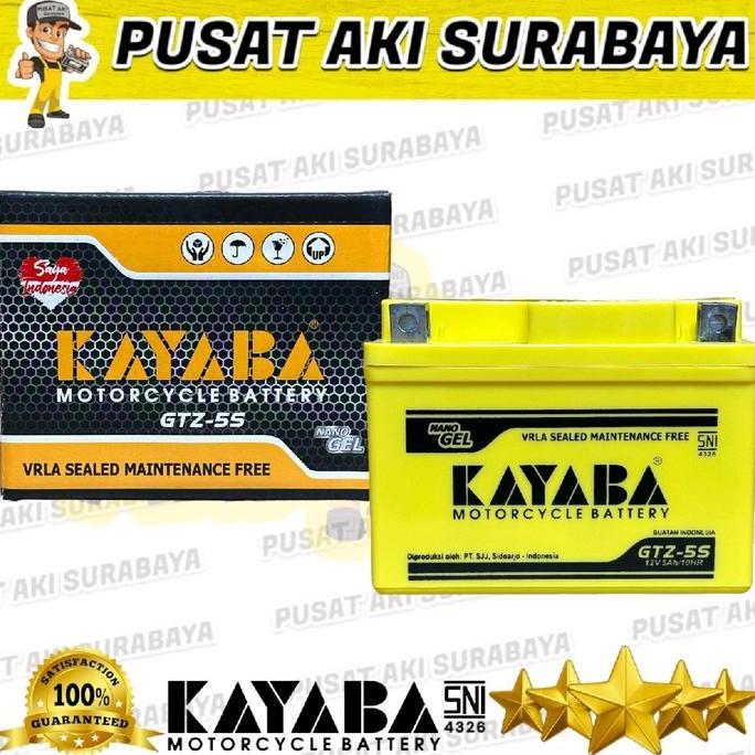 Promo PUSAT AKI SURABAYA ACCU KAYABA GTZ5S AKI KERING SIAP PAKAI 12V 5AH HONDA MATIC BEAT ECO BEAT F