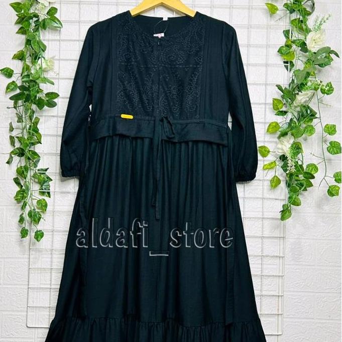 UPFRADE STYLE  SYAKIRA DRESS LINEN BRUKAT PREMIUM/Gamis anak tanggung terbaru UPFRADE STYLE 