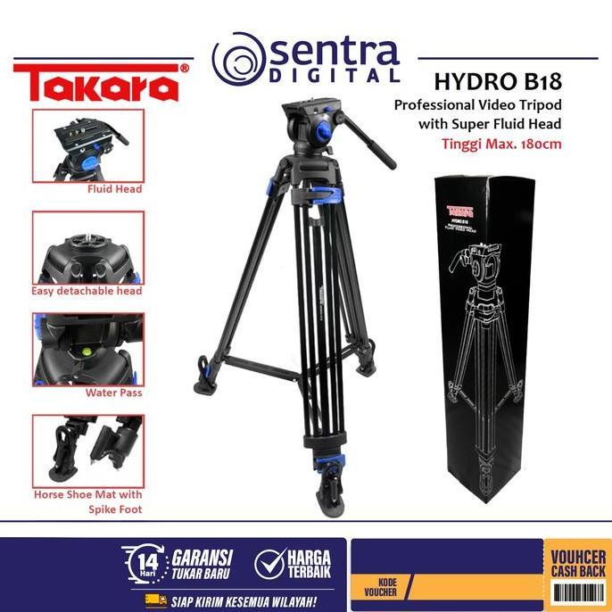 TAKARA HYDRO B18 Tripod Profesional Fluid Head Foto Video