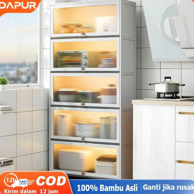 Dhrak Penyimpanan Rak Dapur Lemari Piring Lemari Dapur Multilayer Rak Dapur Minimalis Rak Dapur Susu