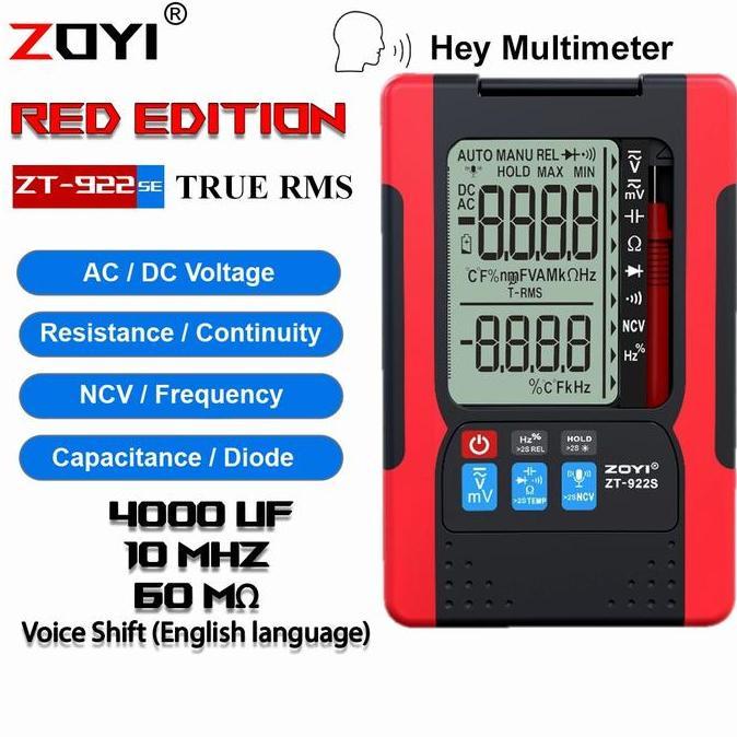 Zoyi ZT-922SE Voice Speak English Multimeter Multitester Avometer D