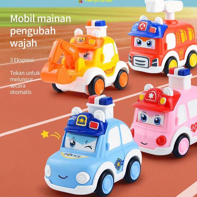 Upupup- Mainan Mobil Mobilan Anak Bayi Bentuk Polisi Ambulans Truk Plastik Roda