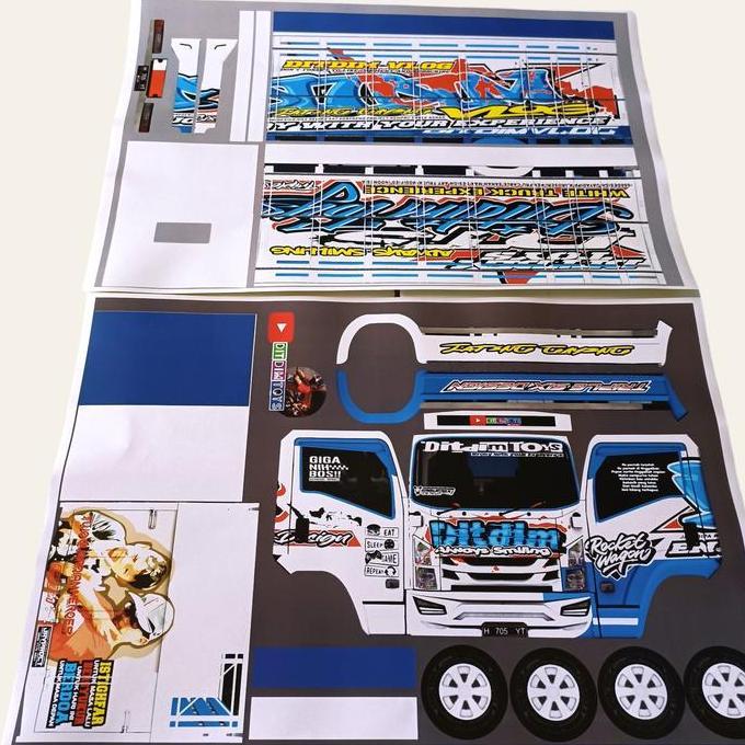Kualitasbaik- Pola Stiker Papercraft Miniatur Truk Oleng (Bayar Ditempat) Car