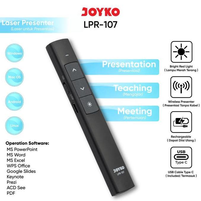 Joyko Wireless Presenter Remote Laser Pointer / Laser Joyko Alat Presentasi Lpr-107 Terbaik