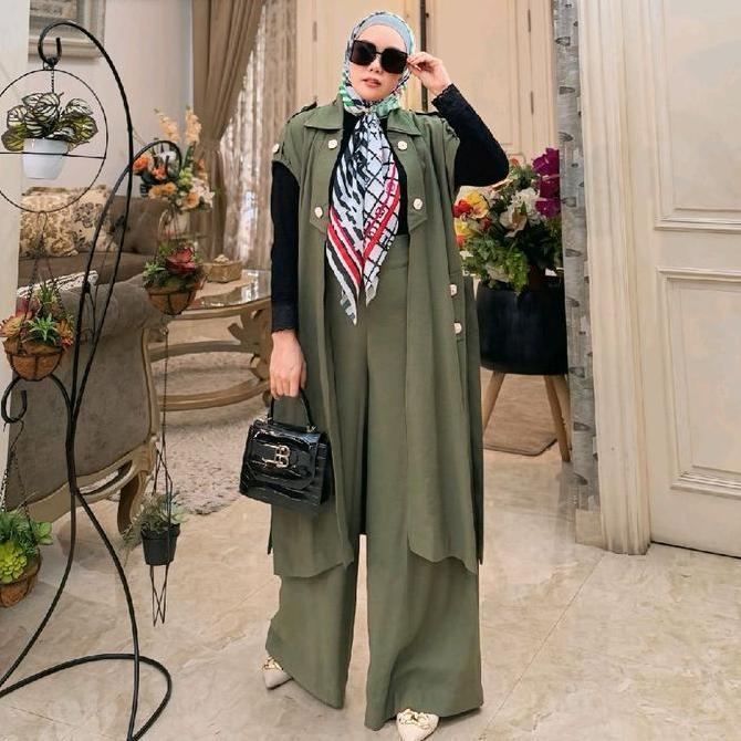 Valola Series set celana kulot dan rompi baenetta