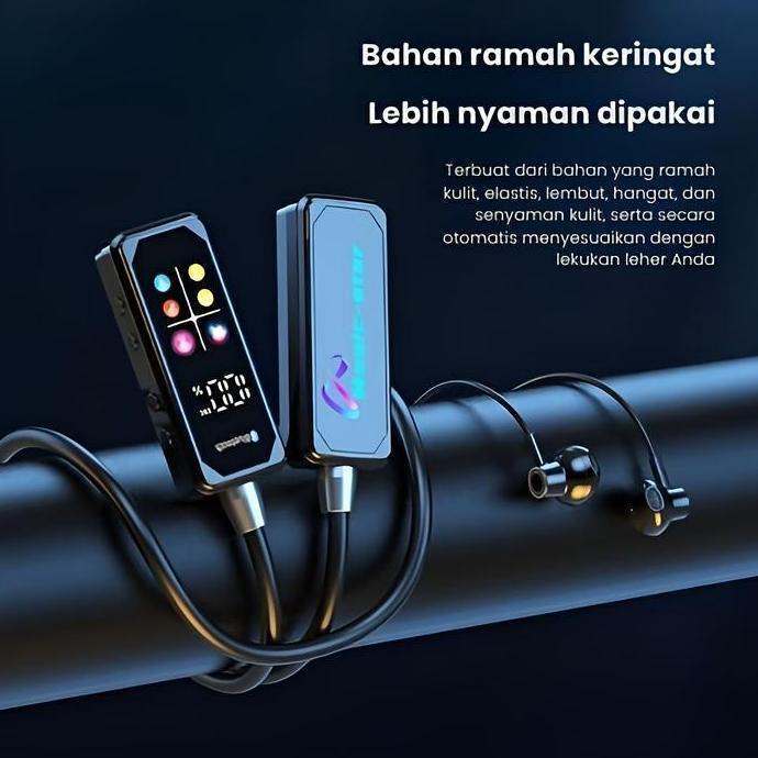Garsi.Idoc - Hd Screen Bluetooth Neckband Headphones Headphone Leher Bluetooth 5.4 Hifi Stereo Outdo