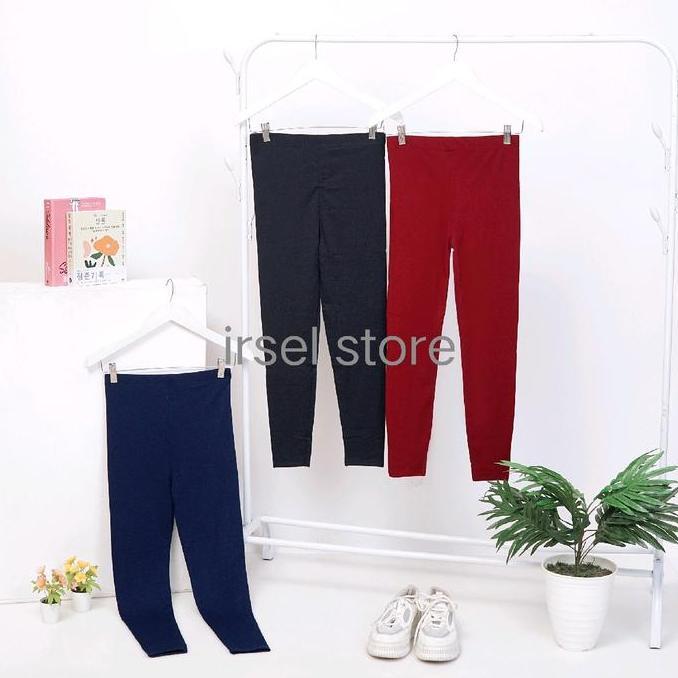Legging Kaos Panjang Hitam Satu Paket Isi 3 Pcs Standar & Jumbo Nyaman Tidak Menerawang Celana Wanit