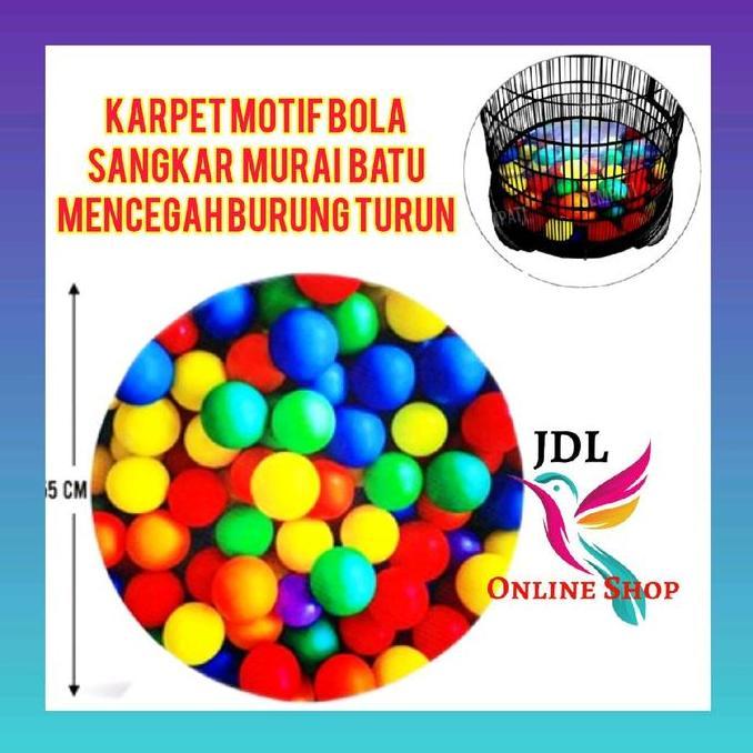 Kicaudor- Karpet Motif Bola 3D Sangkar Murai Batu Alas Tiga Dimensi Kandang Burung