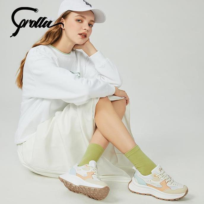 UPFRADE STYLE  COROLLA Blossom Sepatu Sneakers Sepatu Wanita Putih Sneakers Tinggi Olahraga Outdoor 