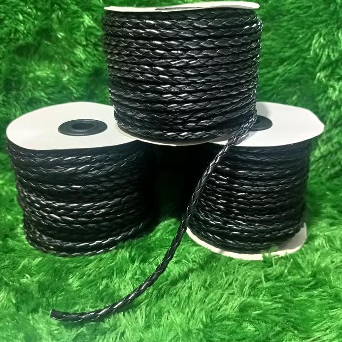 tali kulit Korea kepang bulat (4mm rollan)