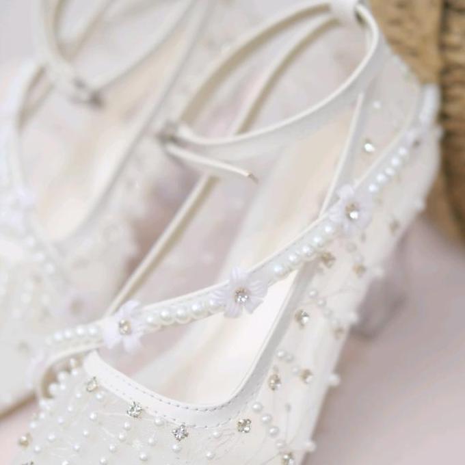 JUAL wedding shoes bunga kintang 7 cm kaca Heels Wanita JUAL