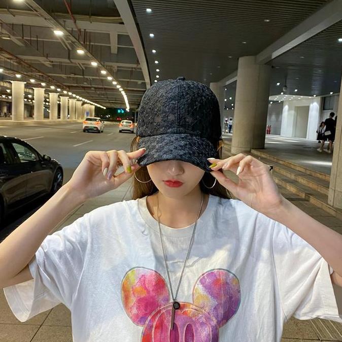 Womenacc- Topi Distro Pria Wanita Outfit Korea Baseball Cap Gaya Jepang Fashion Hitam Putih Casual A