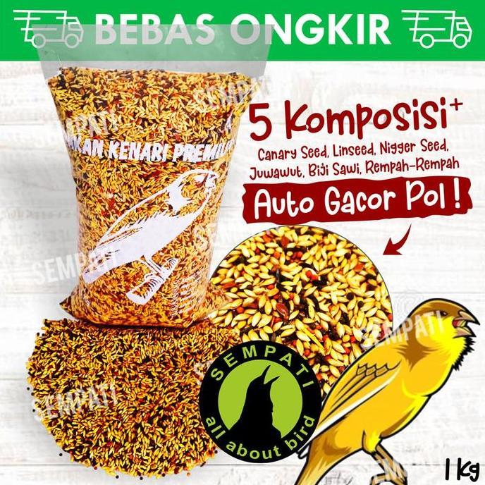 Kicaudor- Sempati Pakan Kenari 1 Kg Sempati Pakan Burung Kenari Komposisi Canary Seed Nigger Niger S