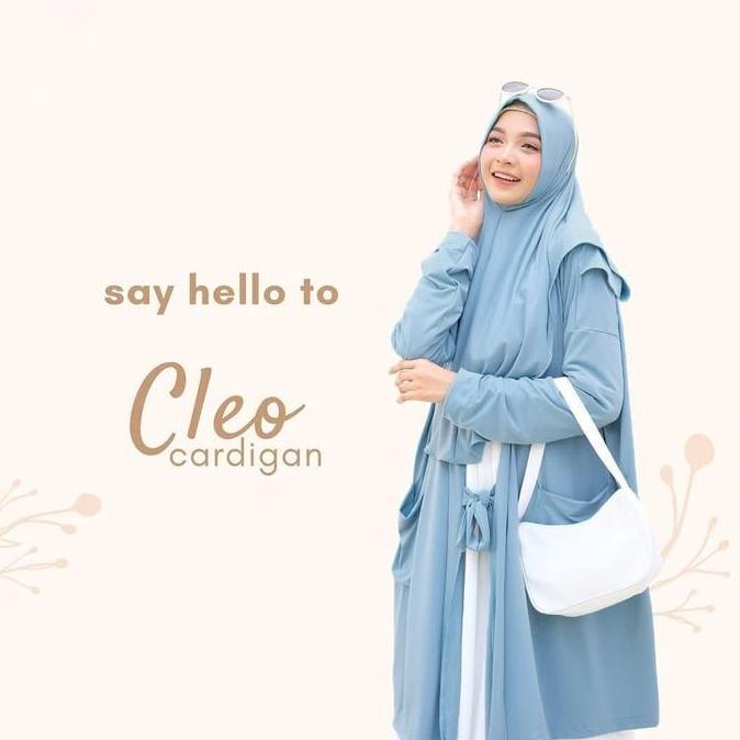 DE57 - Jilbab Instan 2in1 Hijab Bergo Khimar Jersey dengan Cardigan Outer Muslimah Modis Nyaman & Pr