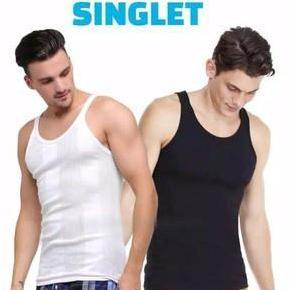 Gentle- Rc Isi 3Pcs Singlet Pria Dewasa Riki Atasan Kaos Dalam Pria Ukuran M L Xl Xxl Polos Hitam Da