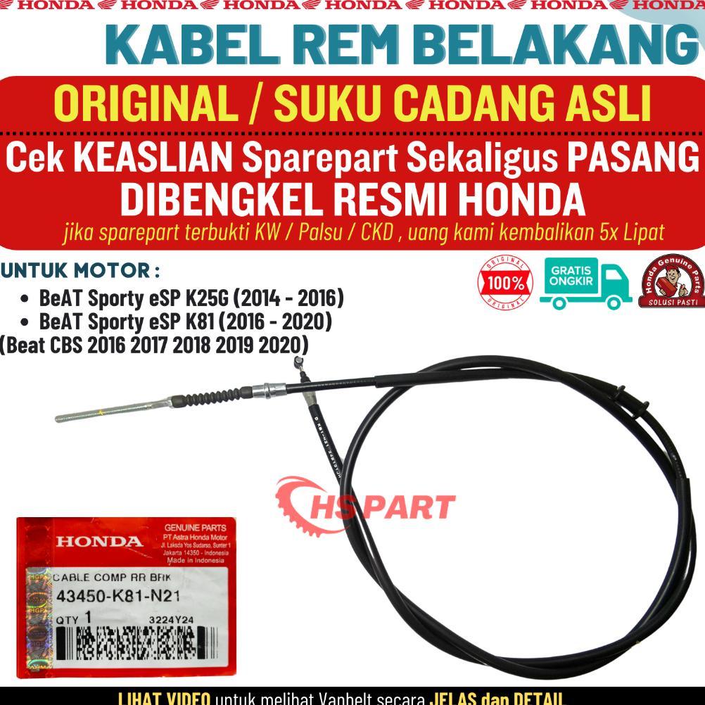Kabel Rem Belakang Beat Fi Esp 2016 2017 2018 2019 2020 Original Honda 100%