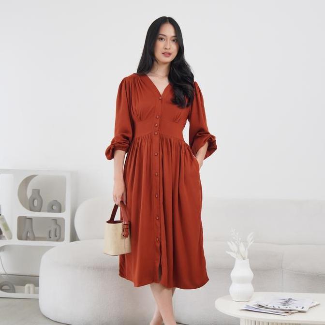 Momelca Jollie Midi Dress - Dress Daily Casual Wanita