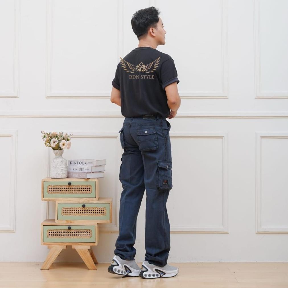 Diskon Rdn Style - Celana Cargo Pria Tebal Bahan Semi Jeans Celana Kimpol Tebal Adem Gunung Pria Cel
