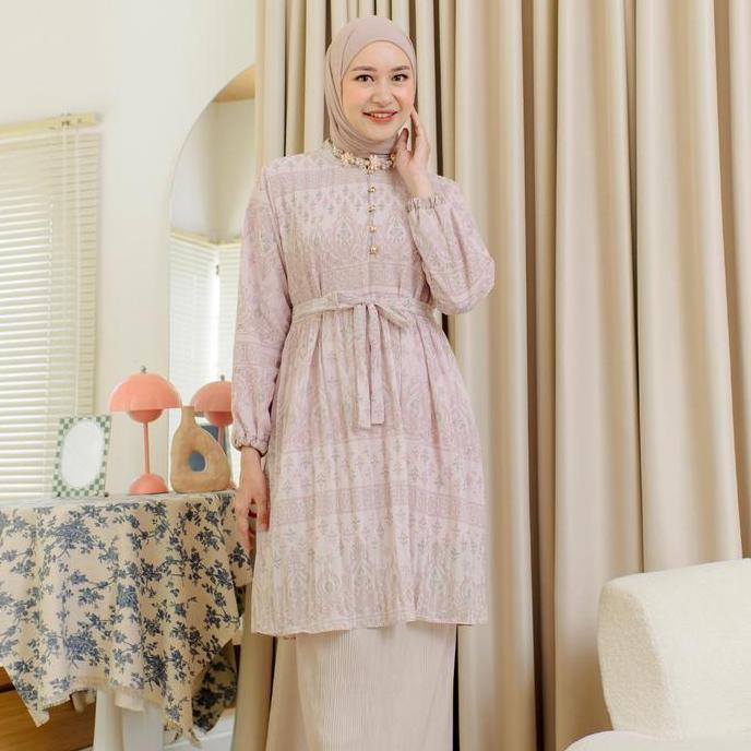 ELSA LONG TUNIC | Pleated Long Tunic | Atasan Plisket Wanita Premium | Tunic Korean Look | Lebaran I