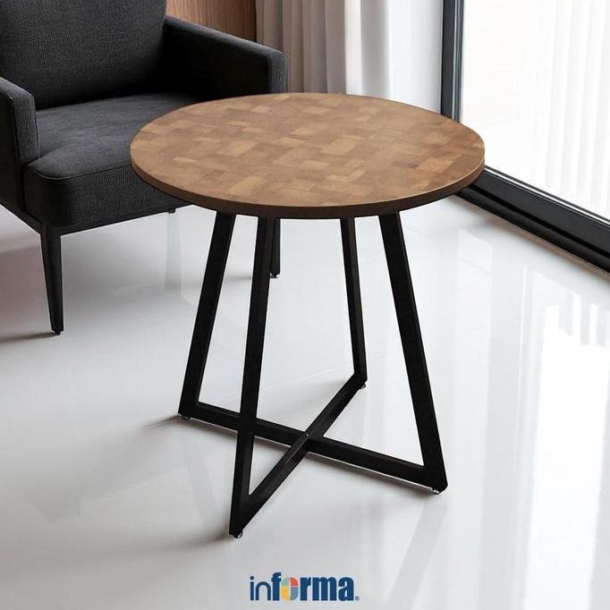Informa Manford X Meja Tamu 70 cm - Cokelat Meja Samping Kopi Kecil Ruang Tamu Meja Baca Sudut Sofa