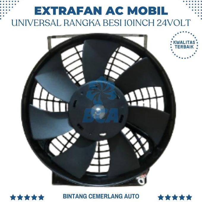 EXTRA FAN AC MOBIL UNIVERSAL RANGKA BESI FAN AC MOBIL 24 VOLT 10 INCI ORIGINAL DAN TERPERCAYA