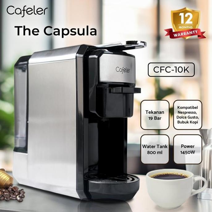 Yohoho- Cafeler Mesin Kopi Multi Kapsul 3In1 / Capsule Coffee Maker 19Bar