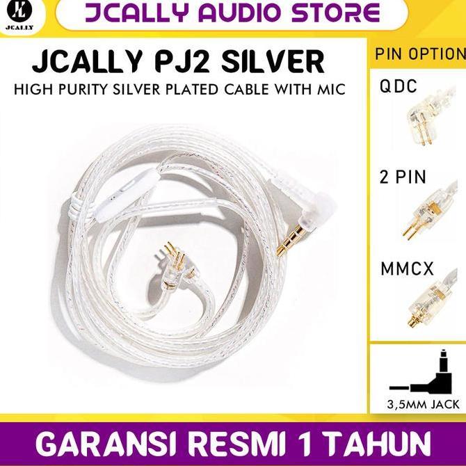 Wkfd- Jcally Pj2 Earphone Upgrade Silver-Plated Cable Kabel Iem Headset